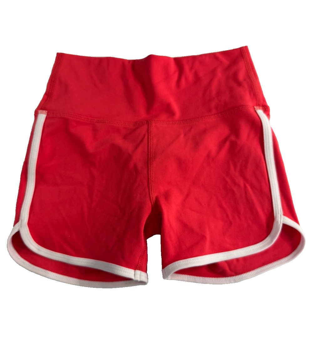 DSG Girls Momentum High Rise Shortie Cabana Coral Red White Trim Size M Read